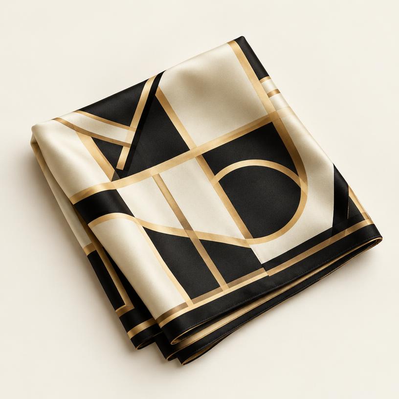 Maison Placeholder Geometric Silk Scarf